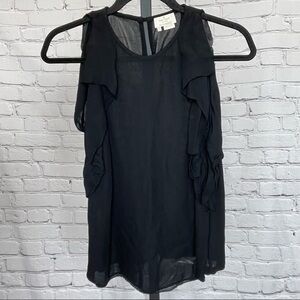 Kate Spade Ruffle Black Sleeveless Blouse Size 2